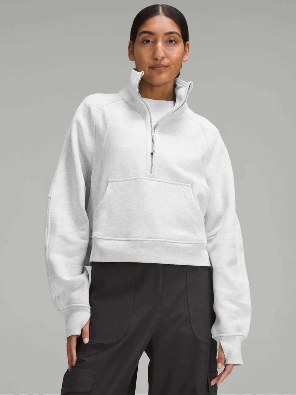 Lululemon scuba half-zip hoodie • size XS/S • heathered gray